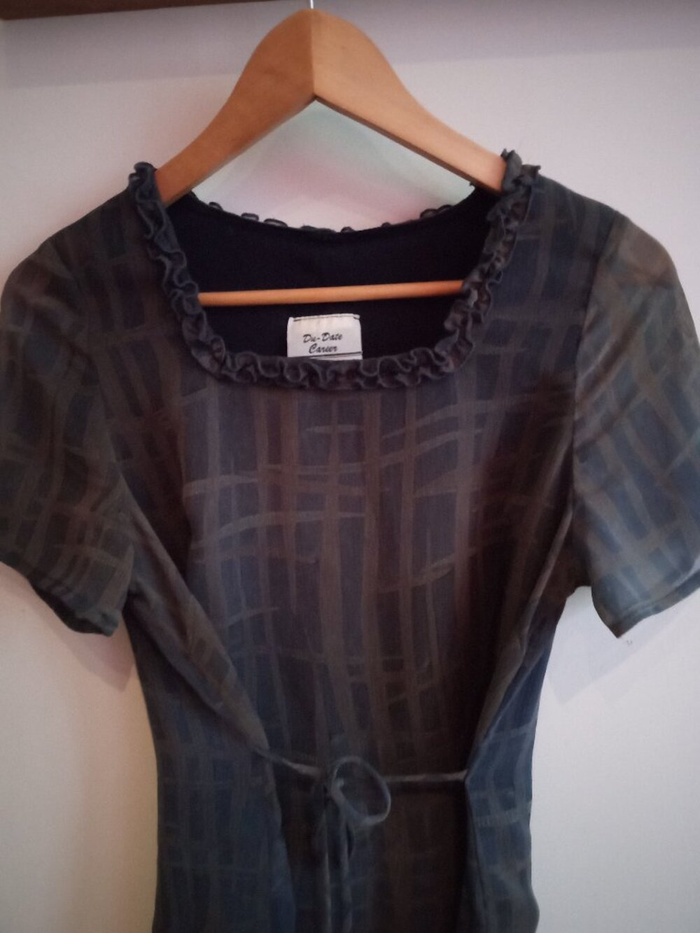 Vintage Patterned Silk Dress by Vintage Du-Date Career